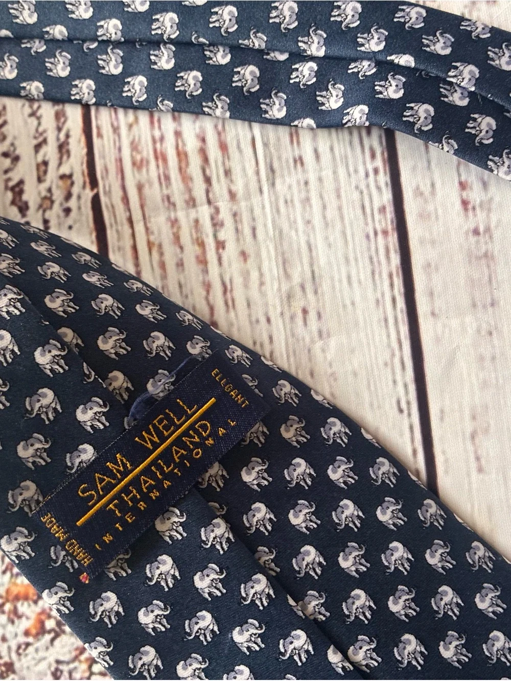 Navy Men's Tie with White Micro Pattern